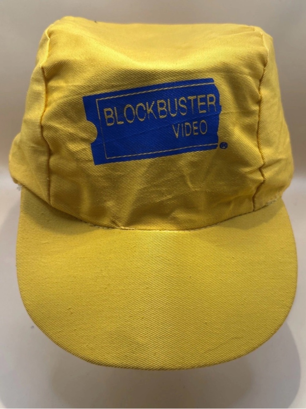 VTG Blockbuster Video Store Yellow Hat Decal Elastic Unused